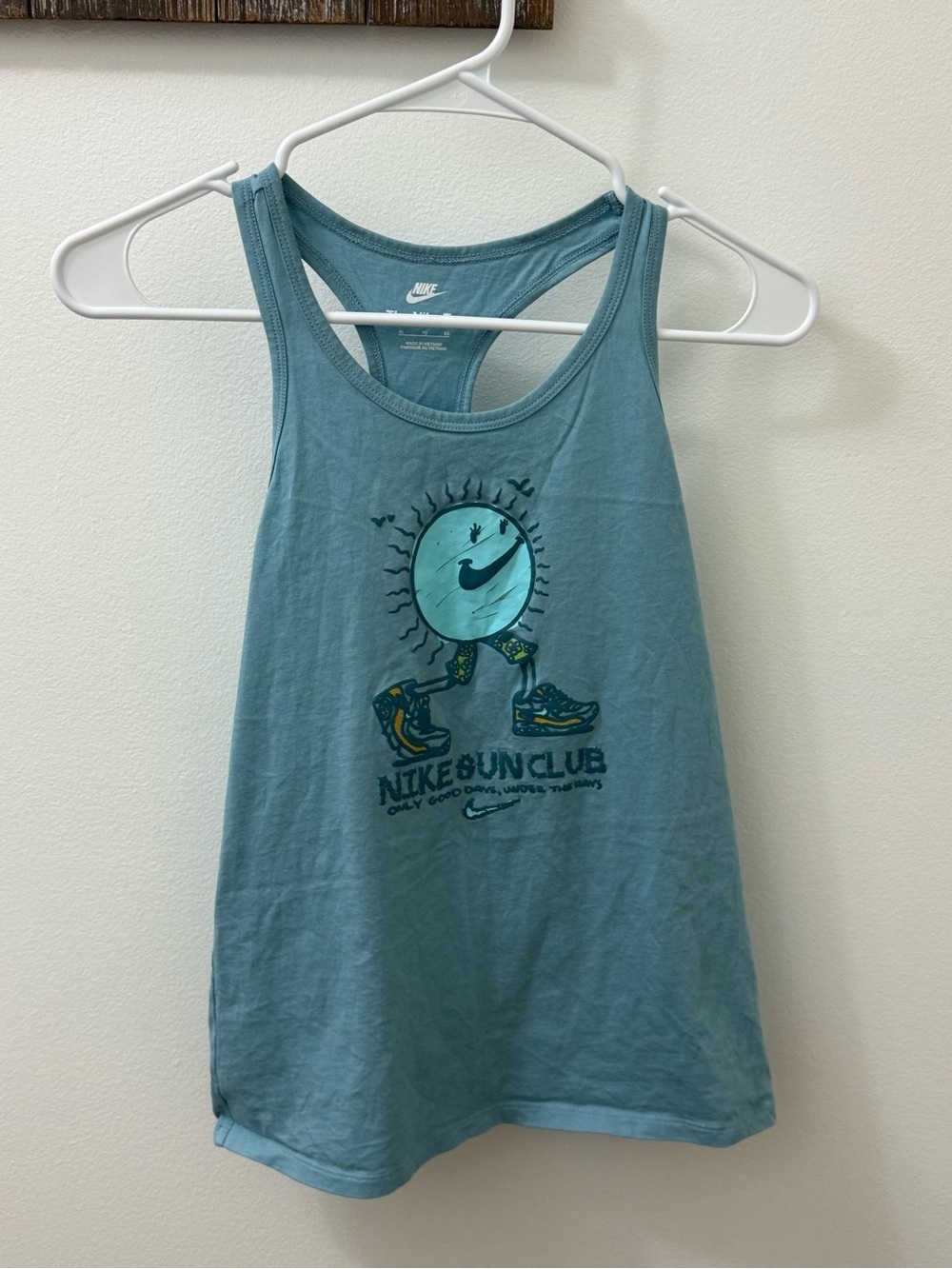 Nike Light Blue Graphic Tank Top - Racerback Style